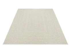 Clearance the carpet Alfombra Kansas Exterior Interior Aspecto Yute Resistente intemperie liso - - 140 x 200 cm Crema