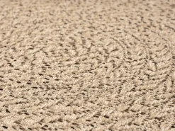 the carpet Alfombra Kansas Exterior Interior Aspecto Yute Resistente intemperie - Naturaleza - 160 cm, redondo Color natural claro Hot