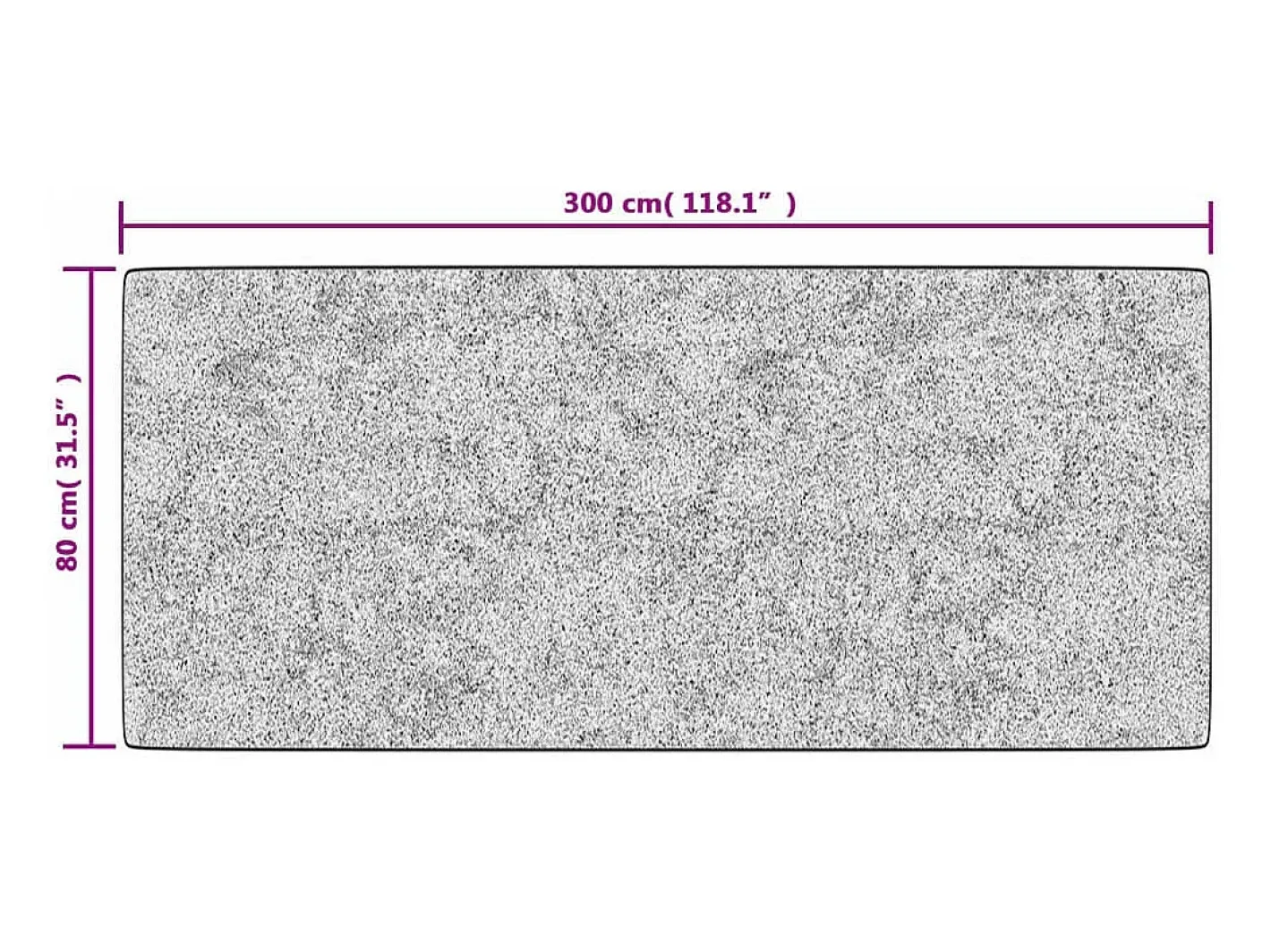 Clicnbuy Alfombra lavable antideslizante negro y blanco 80x300 cm Multicolor Best