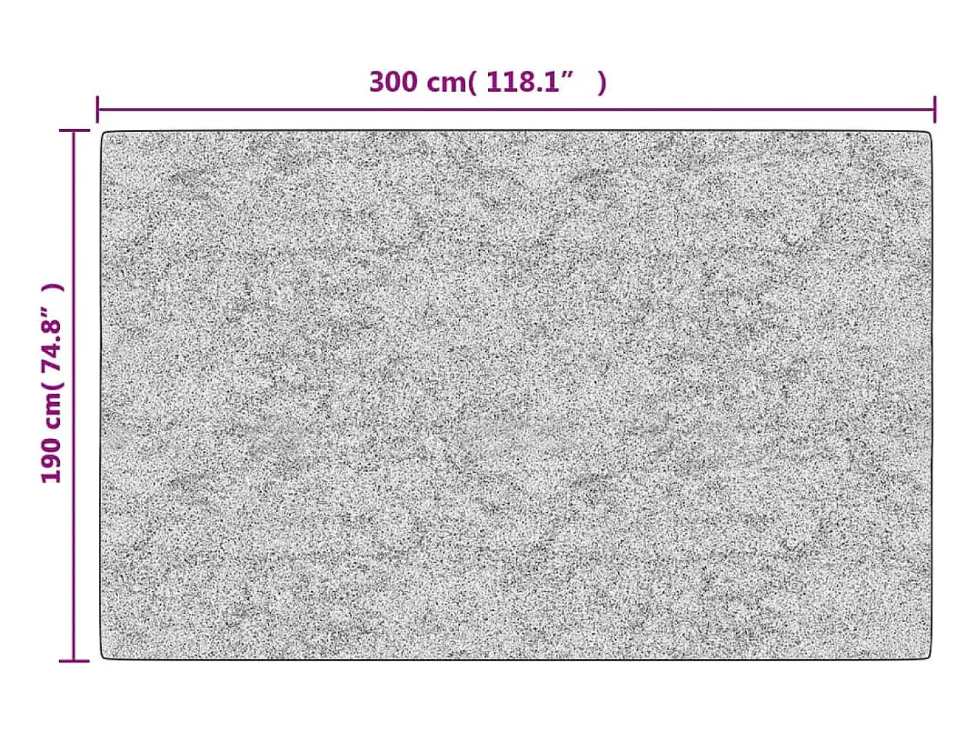 Clicnbuy Alfombra De Salón-Alfombra lavable antideslizante 190x300 cm Gris