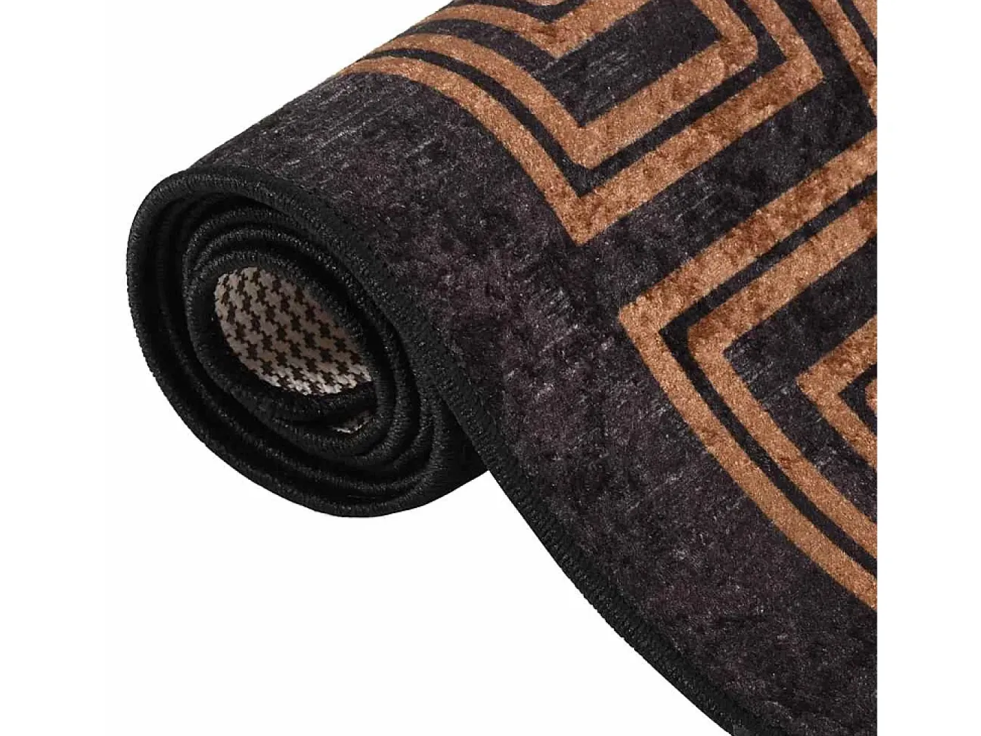 Online Alfombra lavable antideslizante 120x180 cm negra y dorada Negro