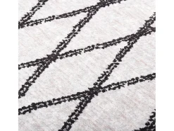 Alfombra lavable antideslizante y blanco 120x170 cm ES79852 Negro Hot