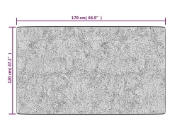 Alfombra lavable antideslizante y blanco 120x170 cm ES79852 Negro Hot