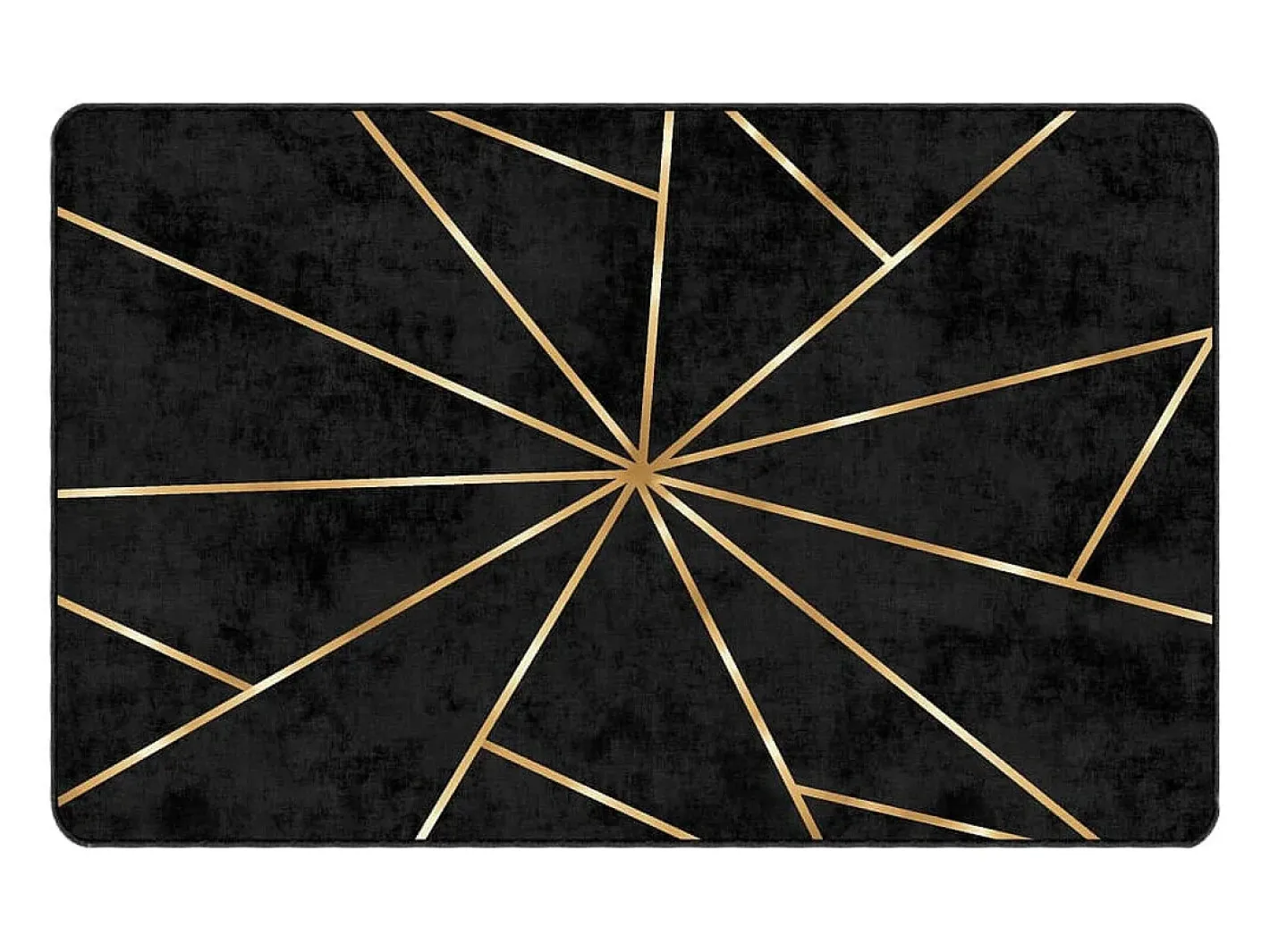 Clicnbuy Alfombra lavable antideslizante negro y dorado 190x300 cm Multicolor Hot