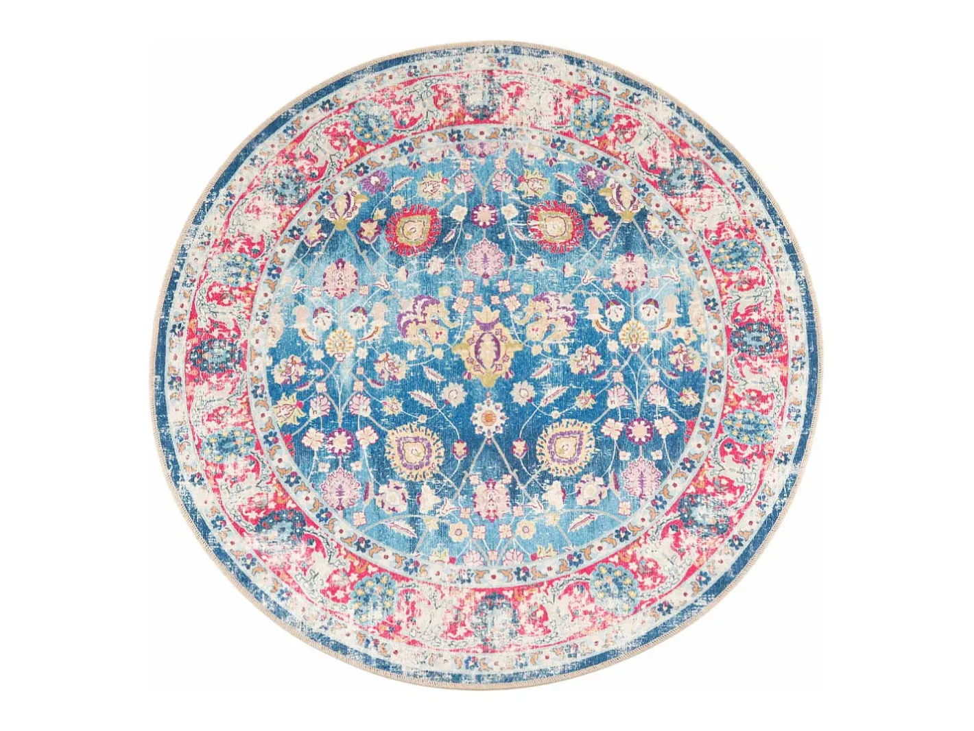 Clicnbuy Alfombra De Salón|Alfombra Redonda-Alfombra lavable antideslizante Ø 120 cm Multicolor