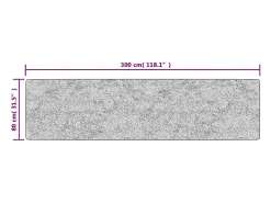 Discount Clicnbuy Alfombra lavable antideslizante negro y blanco 80x300 cm Multicolor