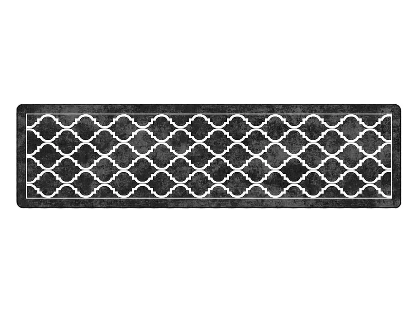 Discount Clicnbuy Alfombra lavable antideslizante negro y blanco 80x300 cm Multicolor