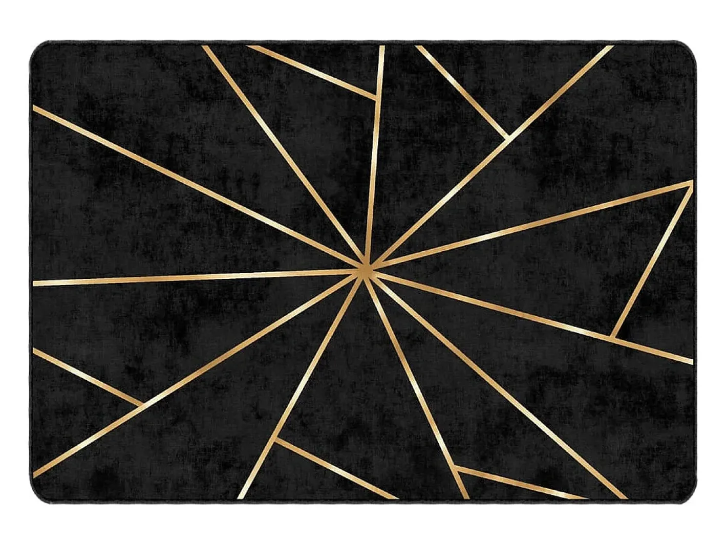 Clicnbuy Alfombra De Salón-Alfombra lavable antideslizante negro y dorado 120x180 cm Multicolor