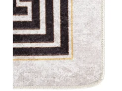 Alfombra De Salón-Alfombra lavable antideslizante claro 80x300 cm ES16825 Beige