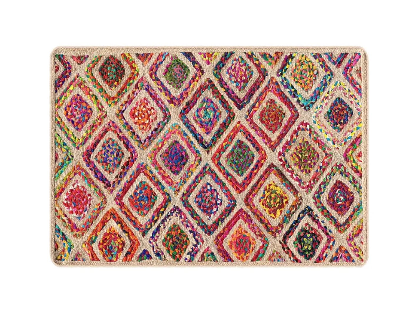 Alfombra De Salón-Alfombra lavable antideslizante 120x180 cm ES16871 Multicolor