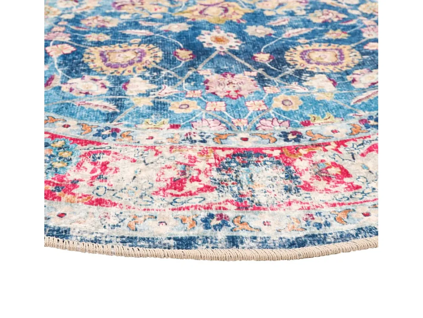 Alfombra De Salón|Alfombra Redonda-Alfombra lavable antideslizante Ø 120 cm ES14141 Multicolor