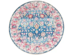 Alfombra De Salón|Alfombra Redonda-Alfombra lavable antideslizante Ø 120 cm ES14141 Multicolor