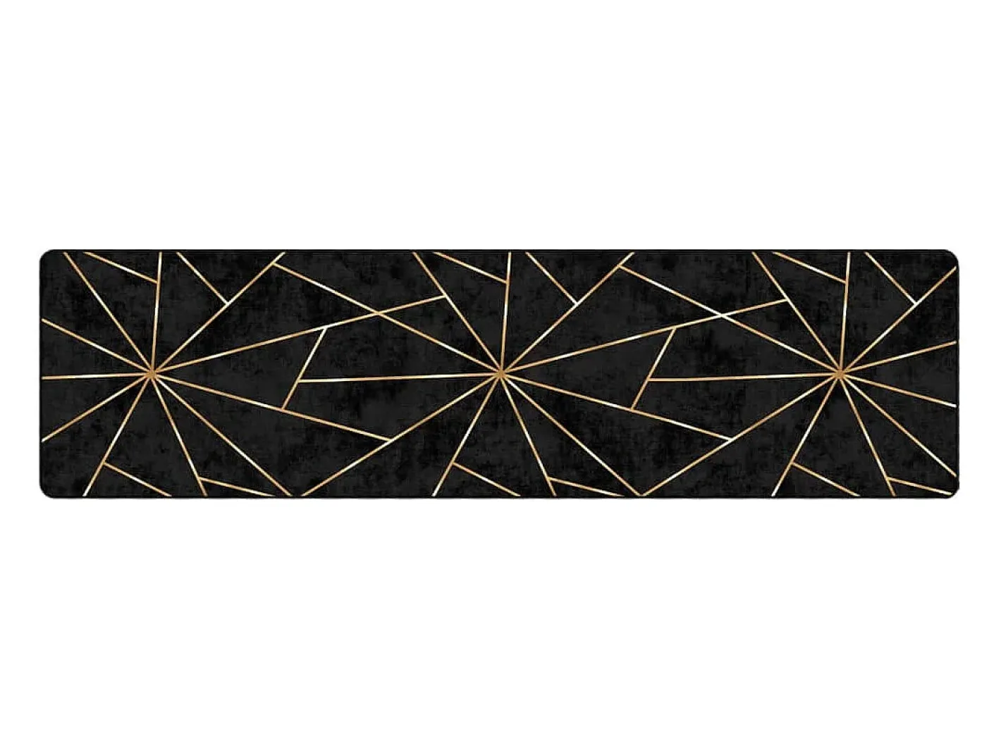 Clicnbuy Alfombra De Salón-Alfombra lavable antideslizante negro y dorado 80x300 cm Multicolor