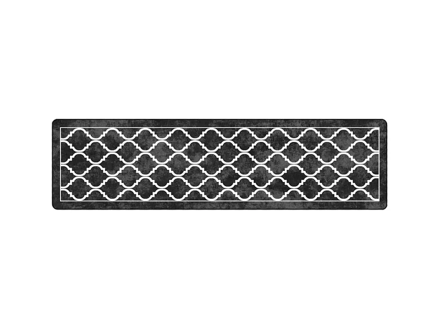 Alfombra lavable antideslizante negro y blanco 80x300 cm ES85507 Multicolor Outlet