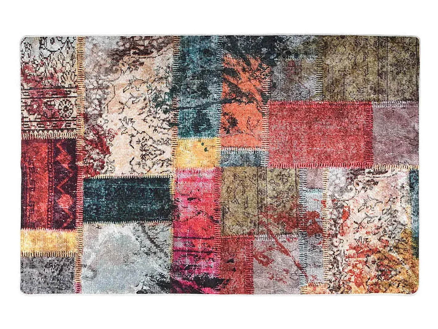 Sale Alfombra lavable antideslizante Patchwork 80x150 cm Multicolor