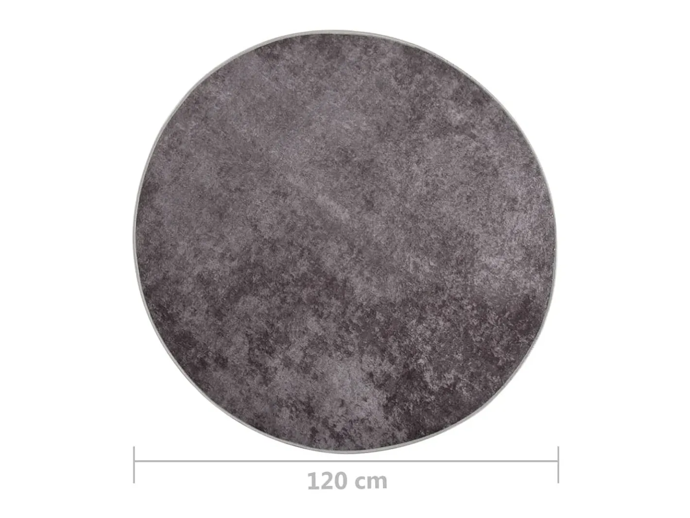 Alfombra De Salón|Alfombra Redonda-Alfombra lavable antideslizante φ120 cm ES36380 Gris