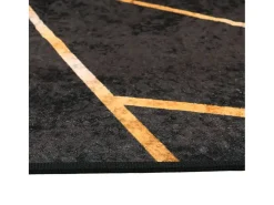 Best Clicnbuy Alfombra lavable antideslizante negro y dorado 80x150 cm Multicolor