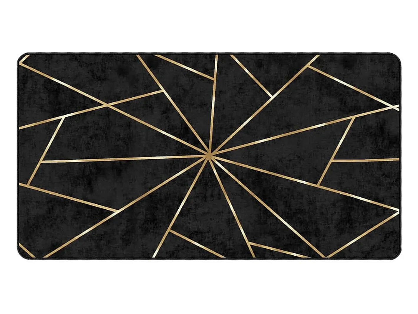 Best Clicnbuy Alfombra lavable antideslizante negro y dorado 80x150 cm Multicolor