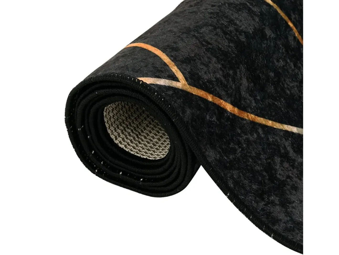 Best Clicnbuy Alfombra lavable antideslizante negro y dorado 80x150 cm Multicolor
