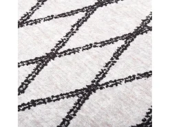 Clicnbuy Alfombra De Salón-Alfombra lavable antideslizante negro y blanco 190x300 cm Multicolor