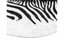 Clicnbuy Alfombra lavable antideslizante cebra blanco y negro 120x170 cm Multicolor