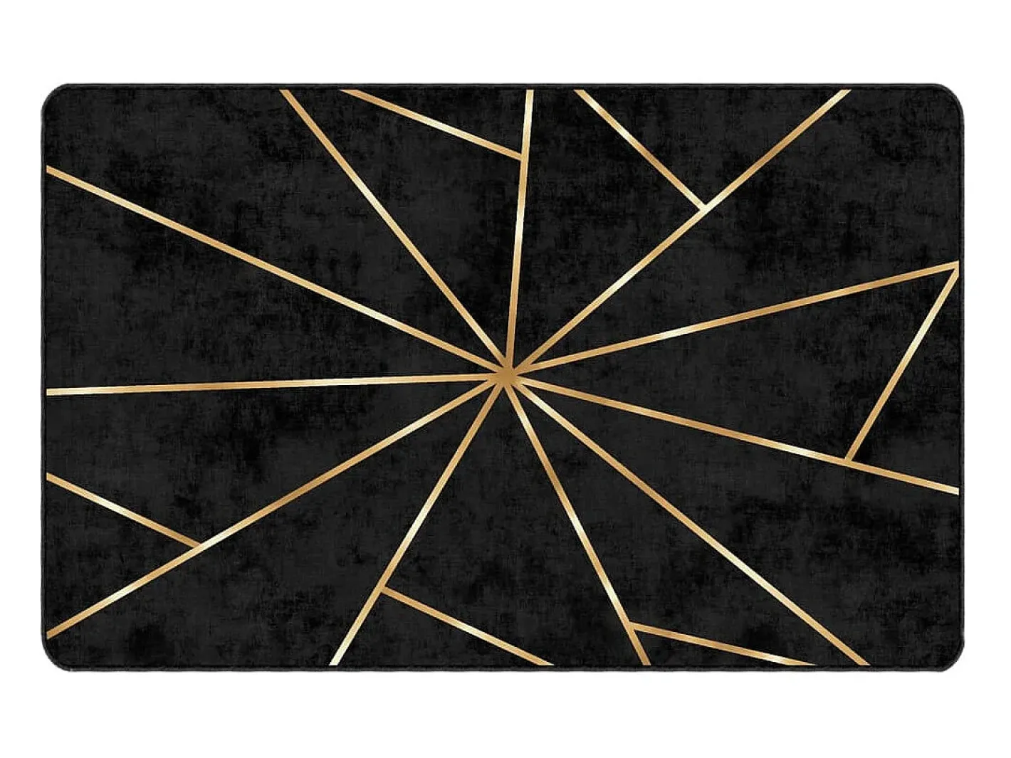Alfombra lavable antideslizante negro y dorado 190x300 cm ES33814 Multicolor