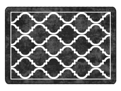 Clicnbuy Alfombra De Salón-Alfombra lavable antideslizante negro y blanco 120x180 cm Multicolor