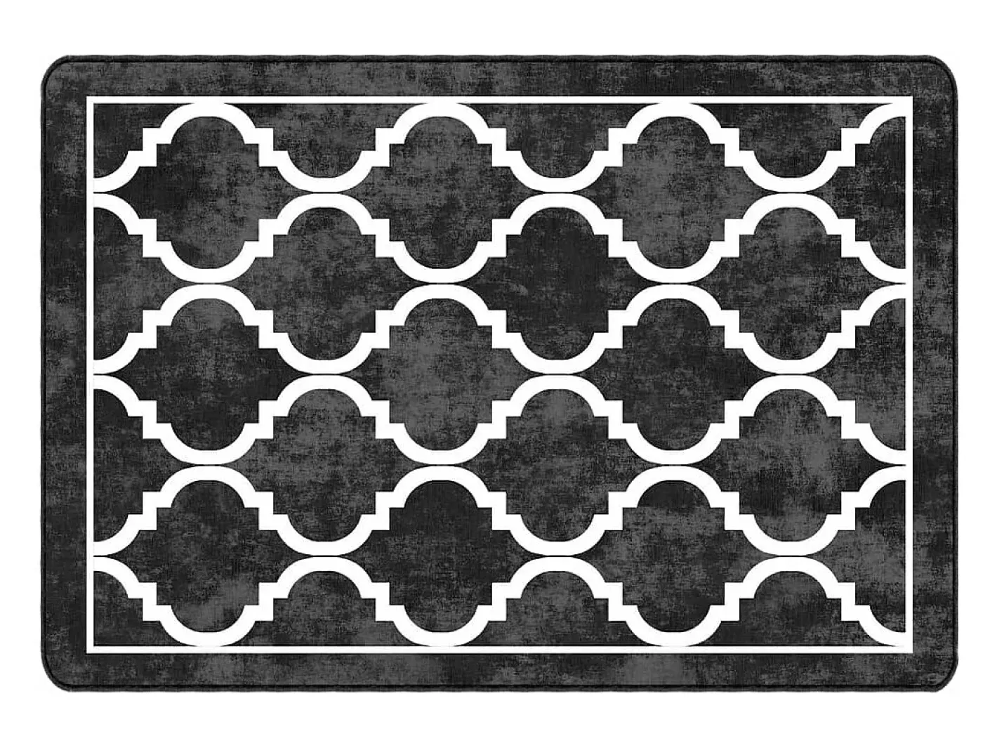 Clicnbuy Alfombra De Salón-Alfombra lavable antideslizante negro y blanco 120x180 cm Multicolor