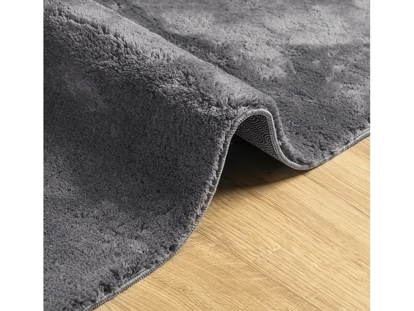Best Alfombra lavable de pelo corto suave HUARTE antracita 160x160 cm Gris