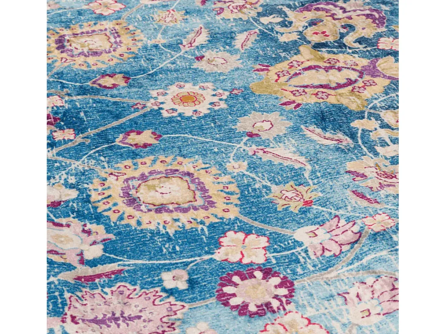 Online Alfombra lavable multicolor Ø 120 cm antideslizante Azul