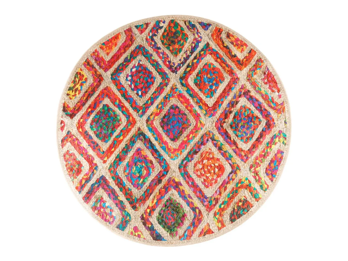 Alfombra lavable Ø 120 cm antideslizante Multicolor