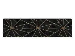 Alfombra lavable negra y dorada 80x300 cm antideslizante Negro Online