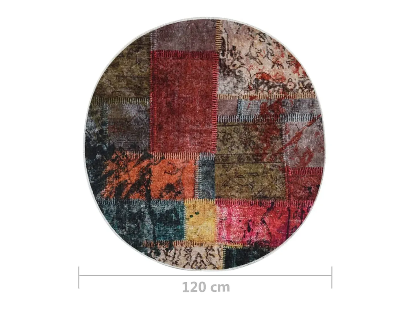 Clicnbuy Alfombra lavable patchwork antideslizante f120 cm Multicolor Sale