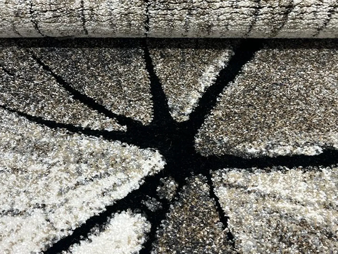 the carpet Alfombra Marla Diseño Moderno Árbol, Natural, 120 cm redondo Color natural oscuro
