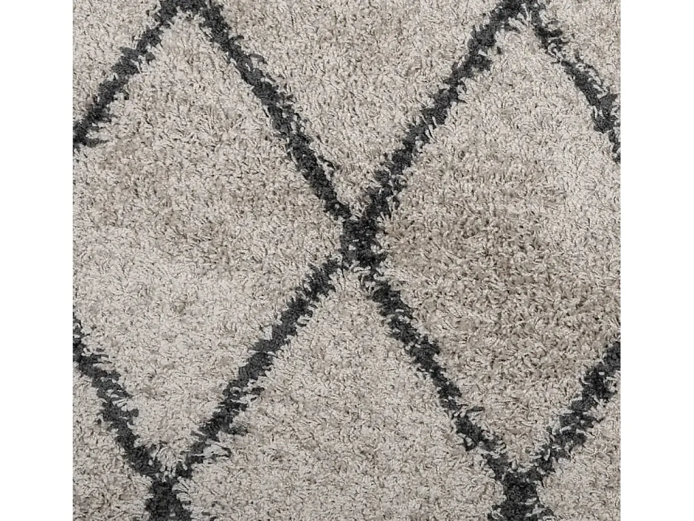 Hot Alfombra moderna de pelo largo en beige y antracita, Ø 80 cm Multicolor