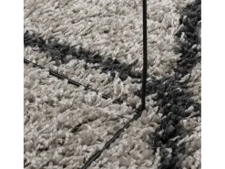 Hot Alfombra moderna de pelo largo en beige y antracita, Ø 80 cm Multicolor