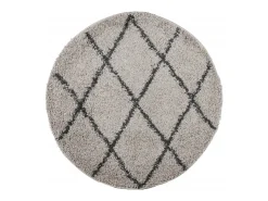 Alfombra moderna de pelo largo en beige y antracita, Ø 100 cm Multicolor Discount