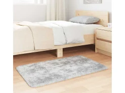 Alfombra De Cocina-Alfombra NAVARRA Shaggy Plata 60x100 cm Gris