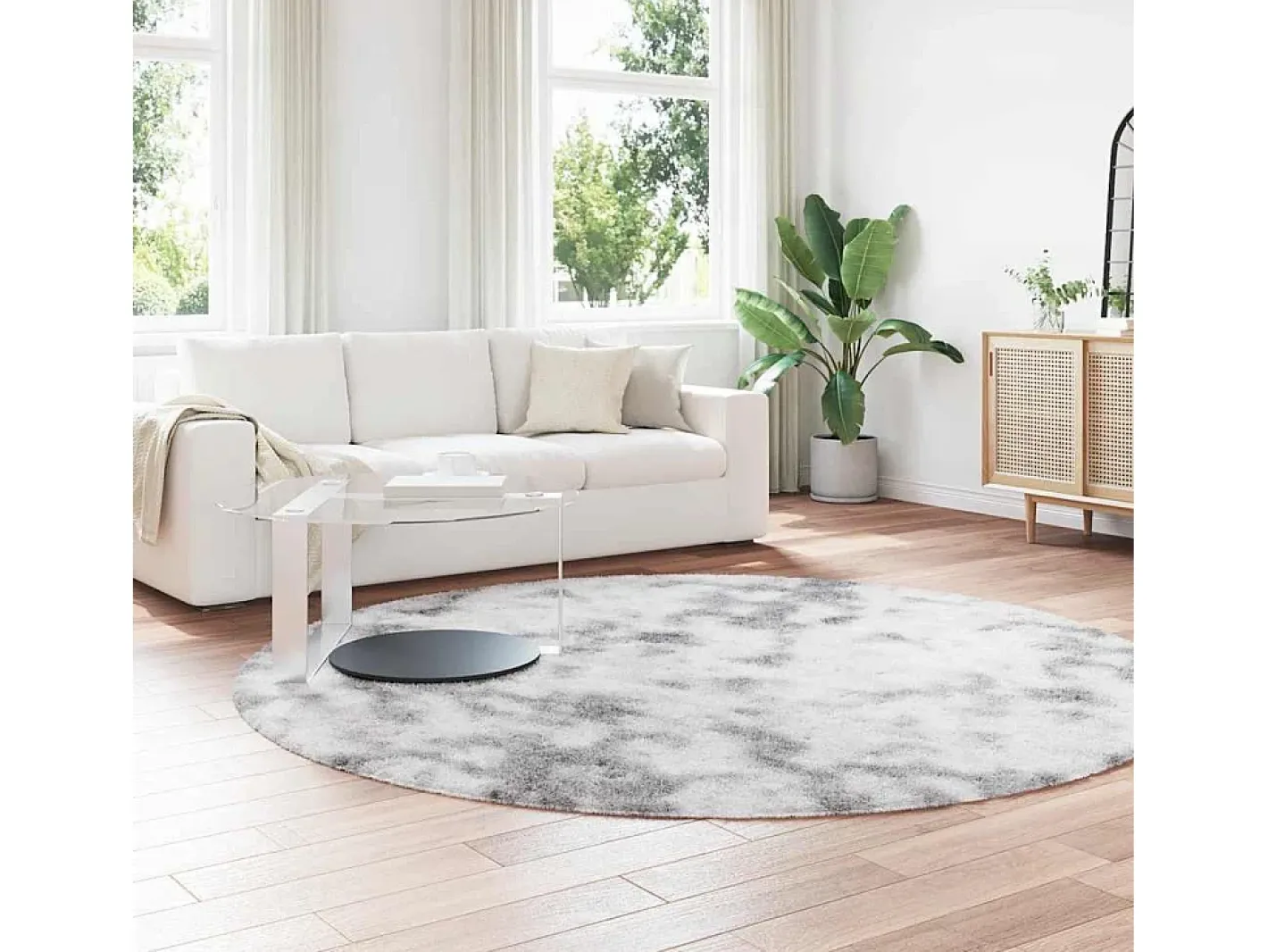 New Alfombra NAVARRA Shaggy Plata 240x240 cm Gris
