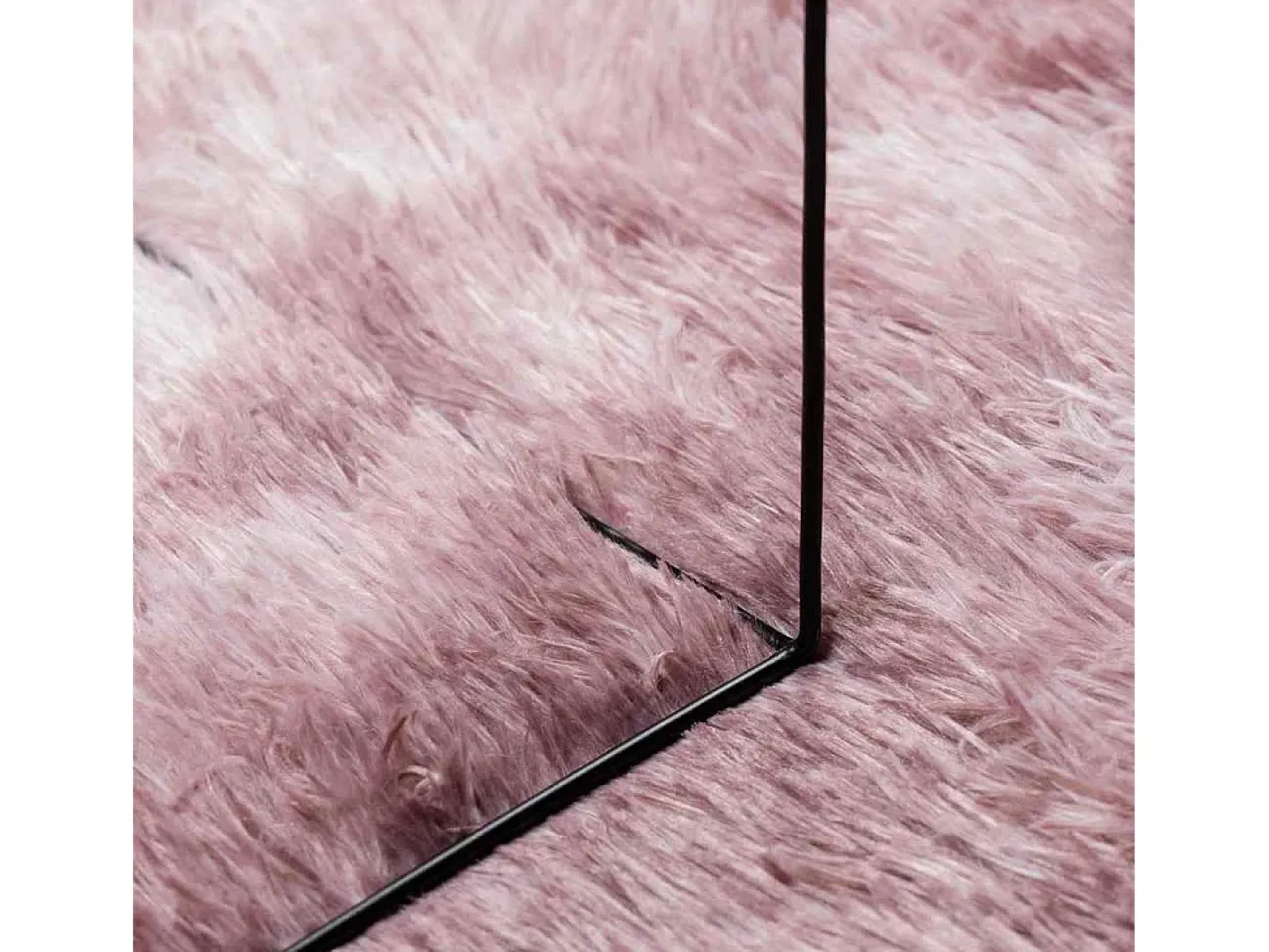 Alfombra NAVARRA Shaggy Empolvado 200x200 cm Rosa Discount