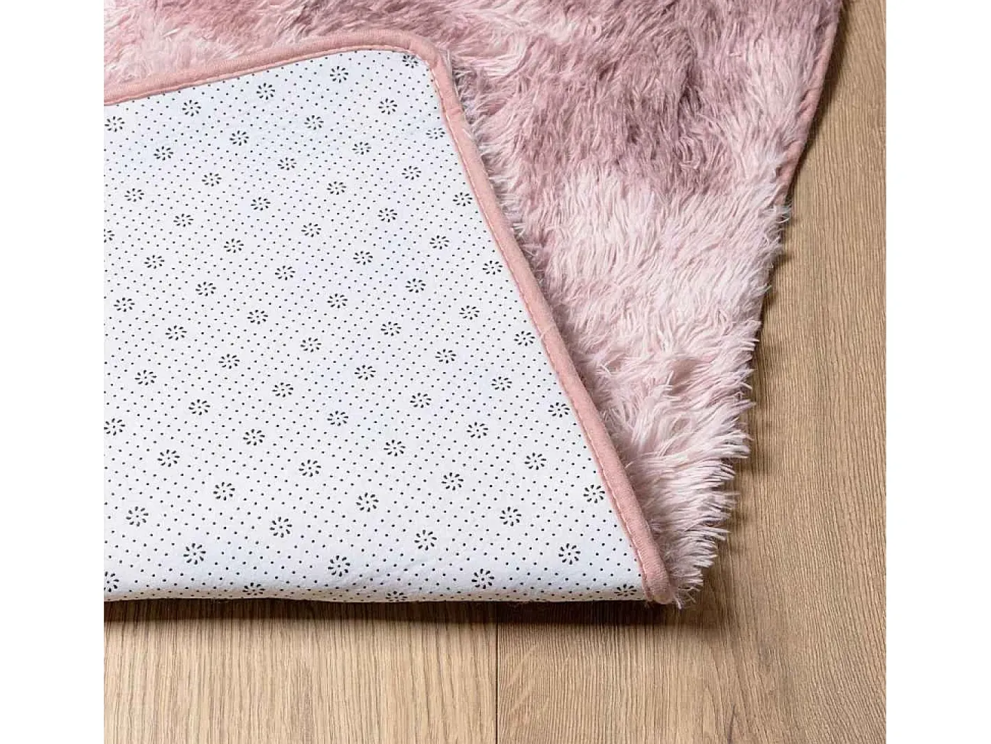 Alfombra NAVARRA Shaggy Empolvado 200x200 cm Rosa Discount