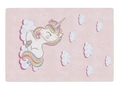 Alfombra niños lavable antideslizante unicornio 160x230 cm ES723391 Rosa Outlet