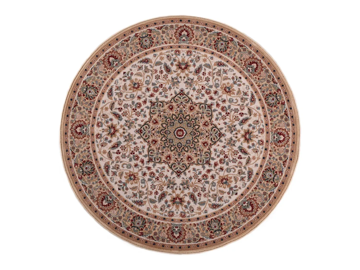 Alfombra De Salón|Alfombra Redonda-Alfombra oriental tejida con ribete 200x200 cm Dolna Beige