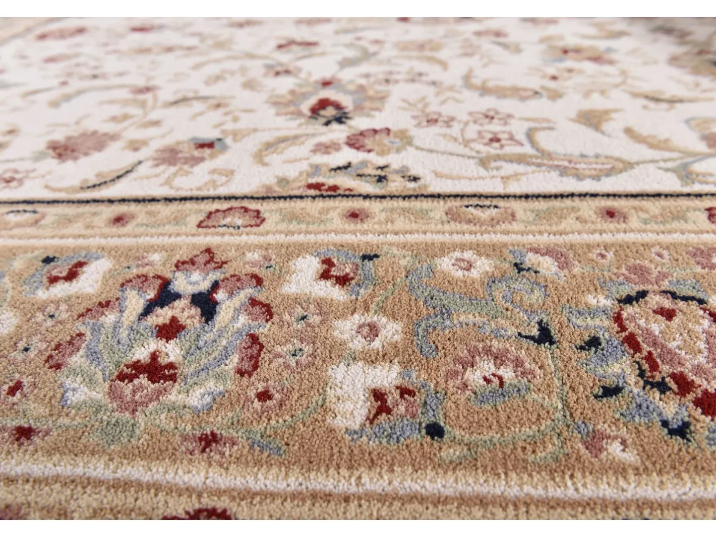 Alfombra De Salón-Alfombra oriental tejida con ribete 80x150 cm Dolna Beige