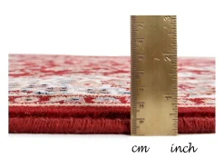 Alfombra De Salón-Alfombra oriental tejida con ribete 66x120 cm Dolna Rojo