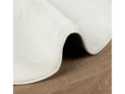 Alfombra De Cocina|Alfombra Redonda-Alfombra OVIEDO de pelo corto color crema Ø 120 cm Blanco