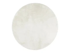 Alfombra De Cocina|Alfombra Redonda-Alfombra OVIEDO de pelo corto color crema Ø 120 cm Blanco