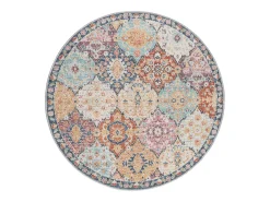 the carpet Alfombra De Exterior|Alfombra Redonda-Alfombra Palma Exterior Ornamento, Multi, 120 cm, redondo Multicolor