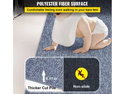 Alfombra para Interior y Exterior SucceBuy, 1,8 x 4 m, Alfombra Marina , Antideslizante para Interior/Exterior Gris