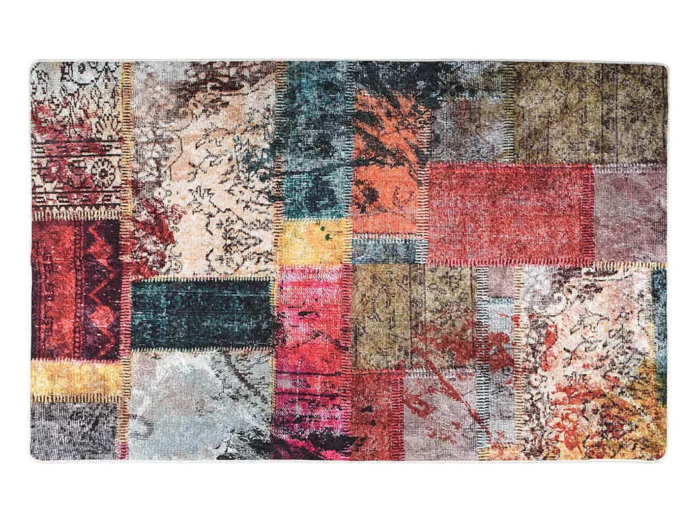 Alfombra De Cocina-Alfombra Patchwork lavable antideslizante 160x230 cm Multicolor